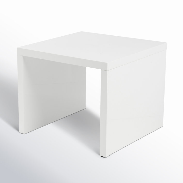 White MDF Square Modern End Table