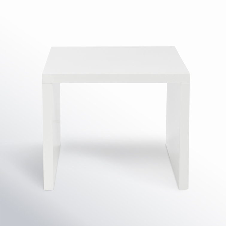 White MDF Square Modern End Table