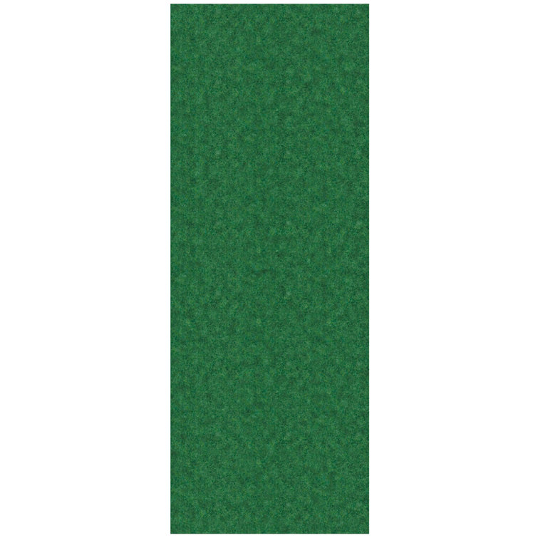 Gray Non-Slip Synthetic Indoor/Outdoor Runner Rug, 2' x 10'