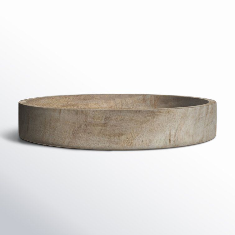Cassidy Round Natural Wood Ottoman Tray