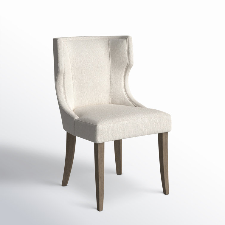 Gray Upholstered Traditional Wood Side Chair