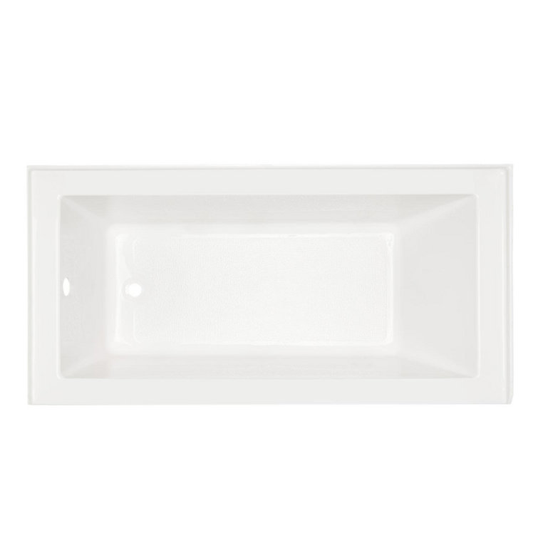 60" White Acrylic Rectangular Alcove Soaking Tub