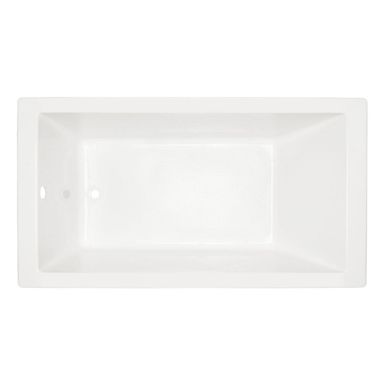 66" White Acrylic Rectangular Drop-In Soaking Tub