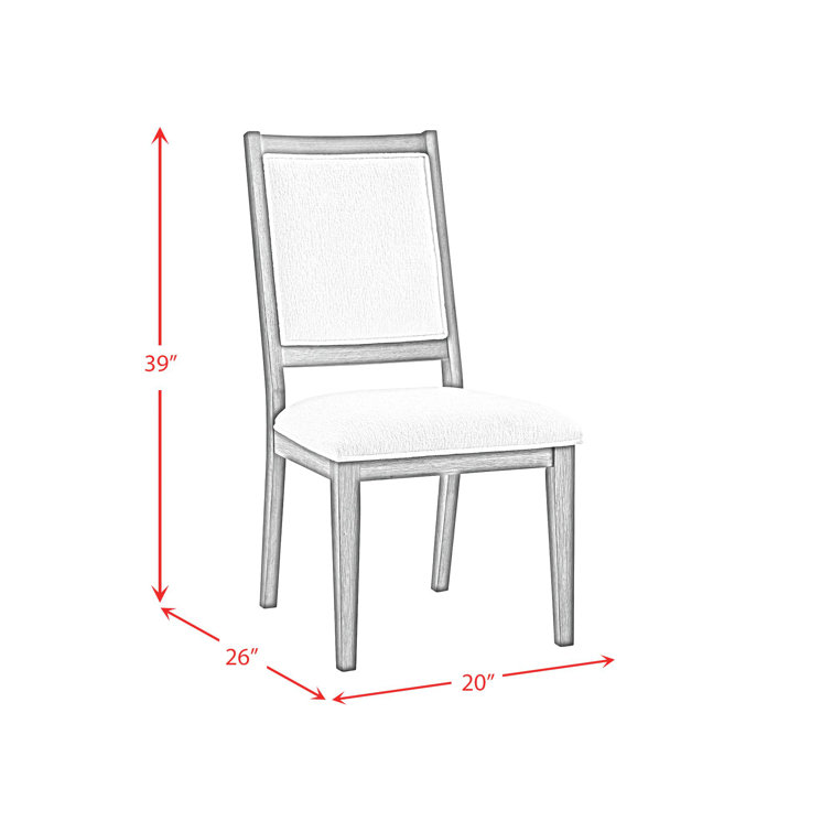 Armes Black Wood Side Chair with White Boucle Fabric, Set of 2