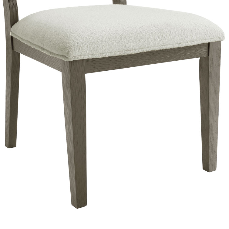 Grey and White Wood Square Back Dining Chairs