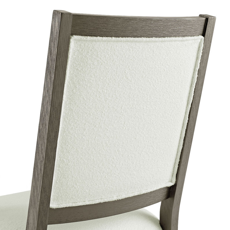 Grey and White Wood Square Back Dining Chairs