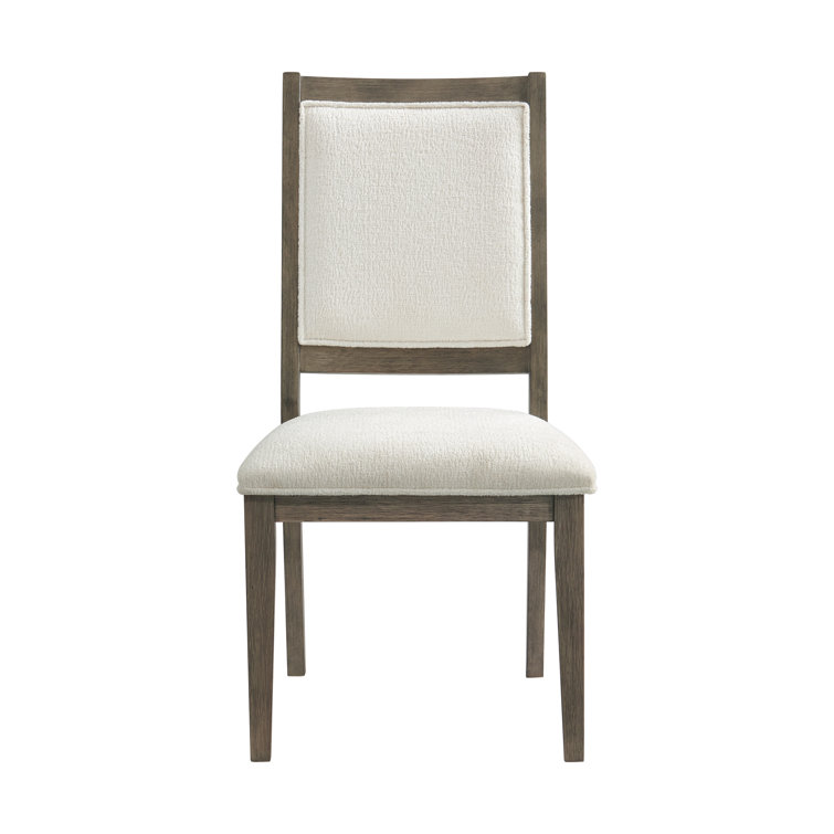 Grey and White Wood Square Back Dining Chairs