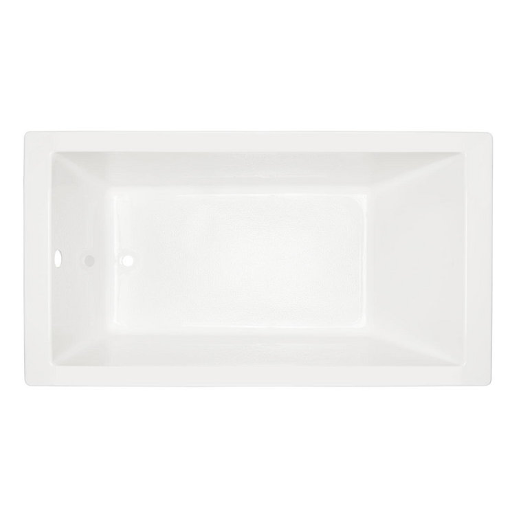 60" White Acrylic Drop-In Soaking Tub with Left Drain
