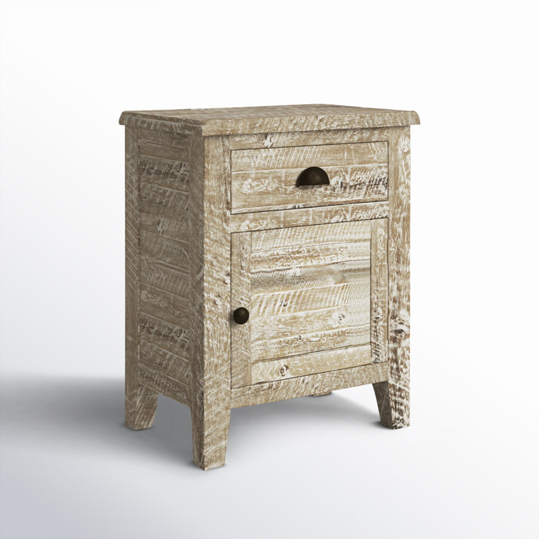 Rustic Grayson Wood Accent Table with Storage Drawer