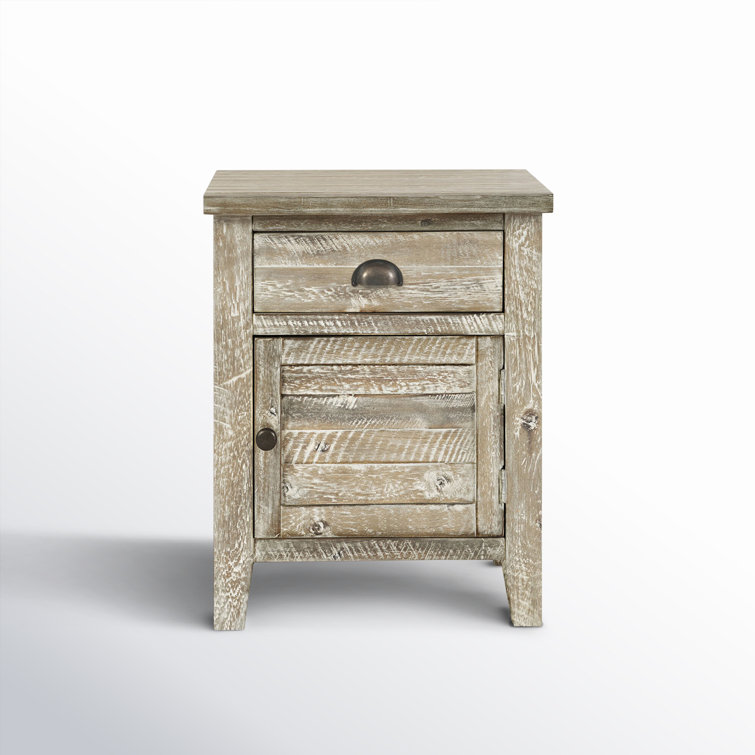 Rustic Grayson Wood Accent Table with Storage Drawer