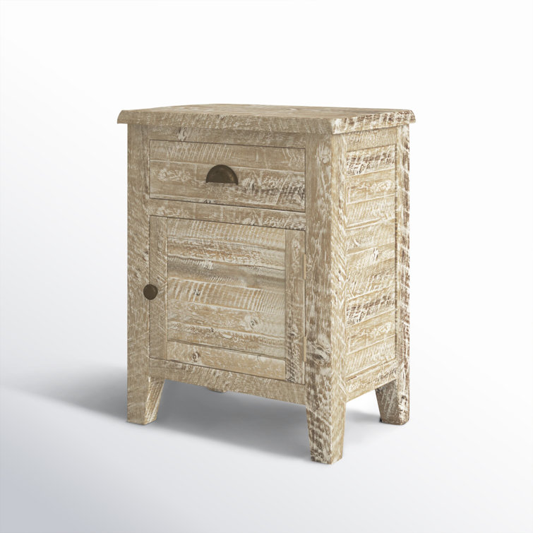 Rustic Grayson Wood Accent Table with Storage Drawer