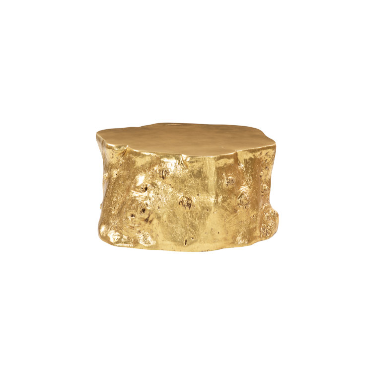 Gold Leaf Log Coffee Table with Storage