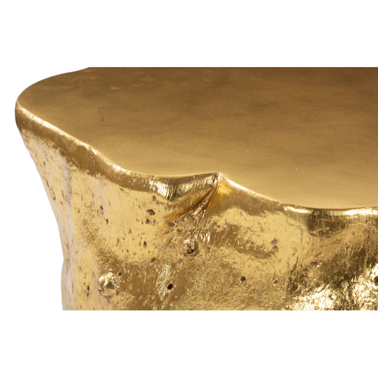 Gold Leaf Log Coffee Table with Storage