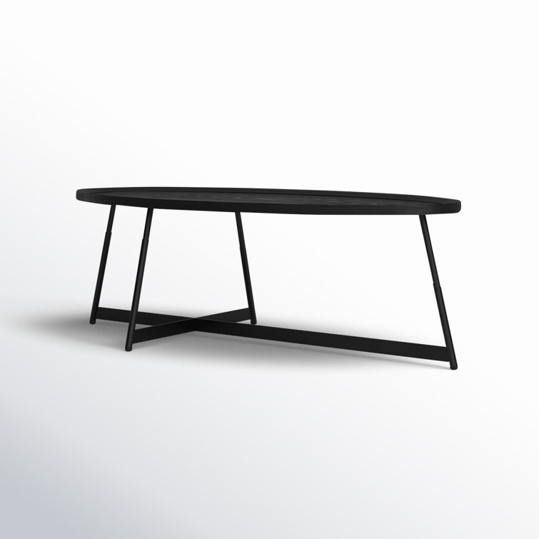 Gweneth Black Ash Oval Coffee Table with Raised Rim
