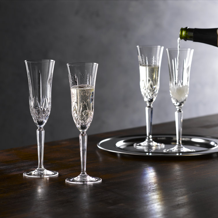 Maxwell Clear Crystal Cut Champagne Flute Set of Four