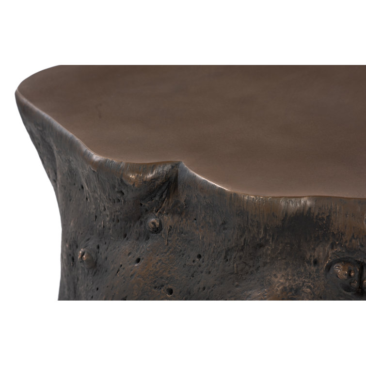 Bronze Finish Rectangular Outdoor Wood Coffee Table