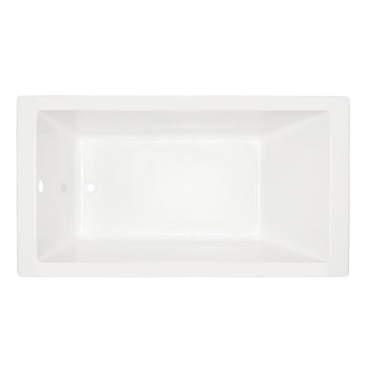 60" White Acrylic Rectangular Drop-In Soaking Tub