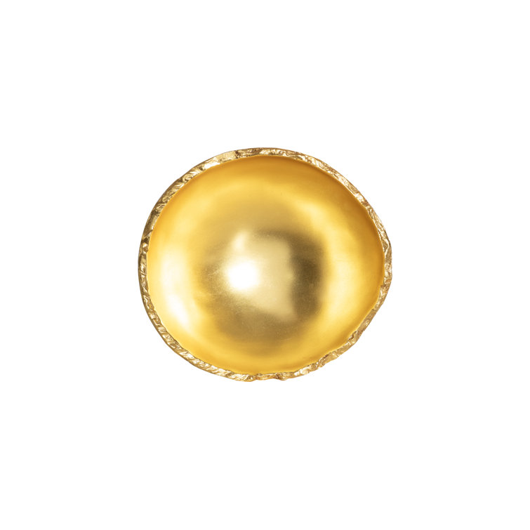 Pearl White and Gold Leaf Resin Decorative Bowl