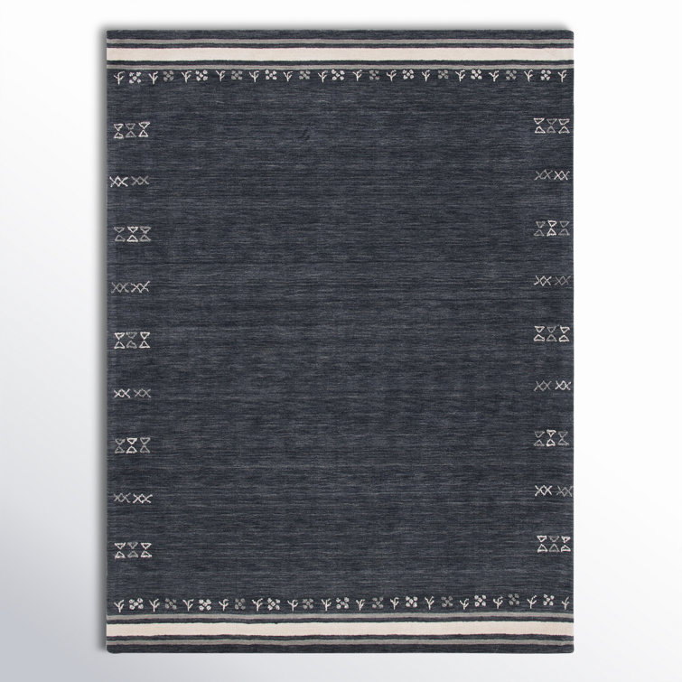 Gray Hand-Knotted Wool 8' x 10' Area Rug