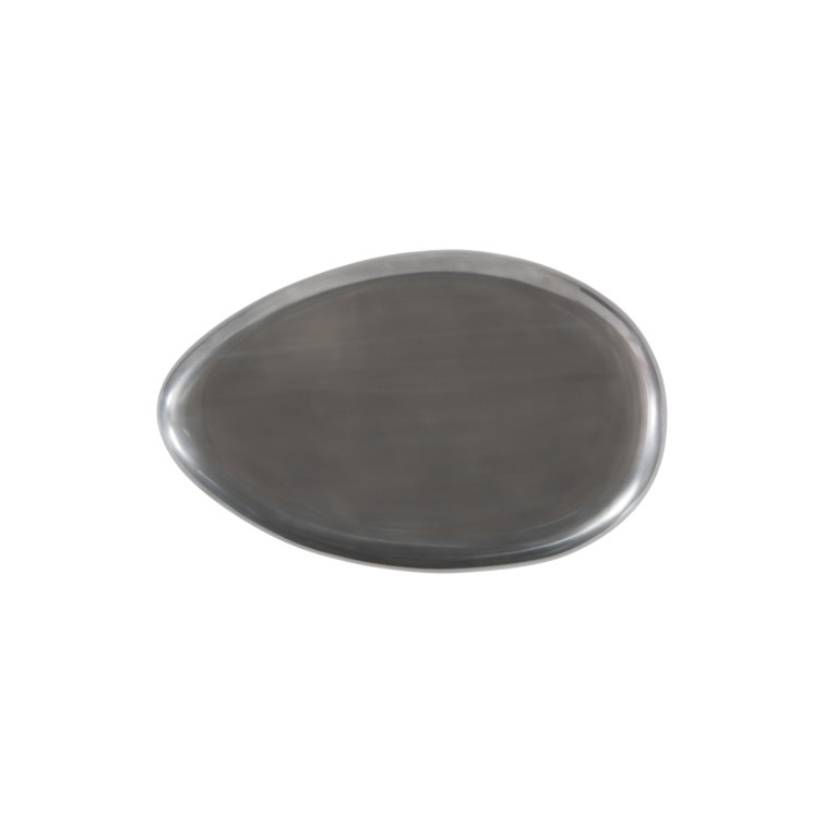 Contemporary Gray Wood Oval Outdoor Coffee Table, 54"x34"