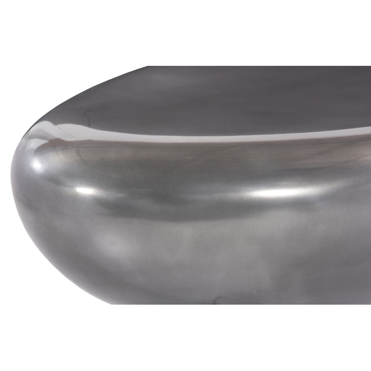 Contemporary Gray Wood Oval Outdoor Coffee Table, 54"x34"