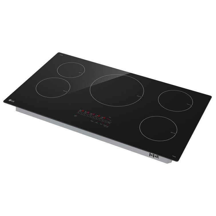 LG 36" Black Ceramic 5-Burner Induction Cooktop with Touch Control