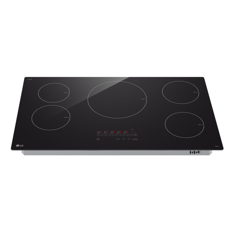 LG 36" Black Ceramic 5-Burner Induction Cooktop with Touch Control