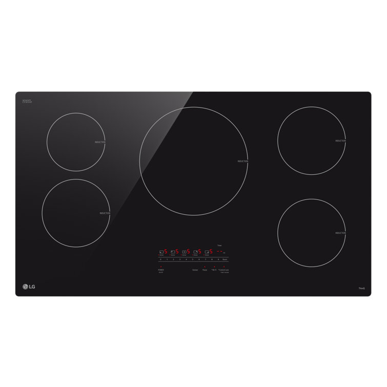 LG 36" Black Ceramic 5-Burner Induction Cooktop with Touch Control