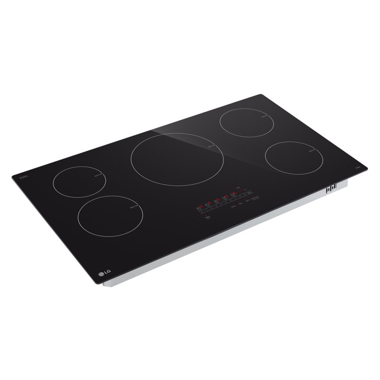 LG 36" Black Ceramic 5-Burner Induction Cooktop with Touch Control