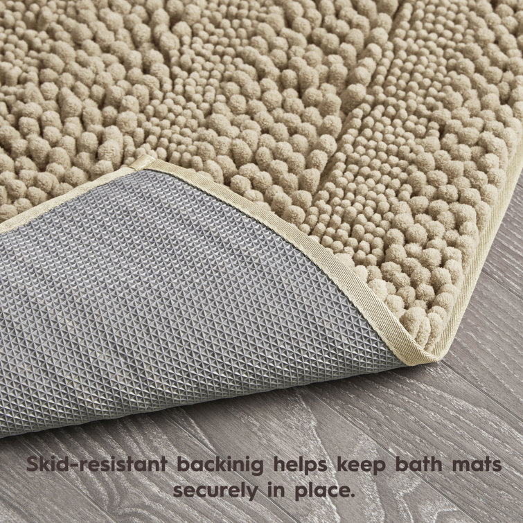 Indigo Chenille Non-Slip Bath Mat Set