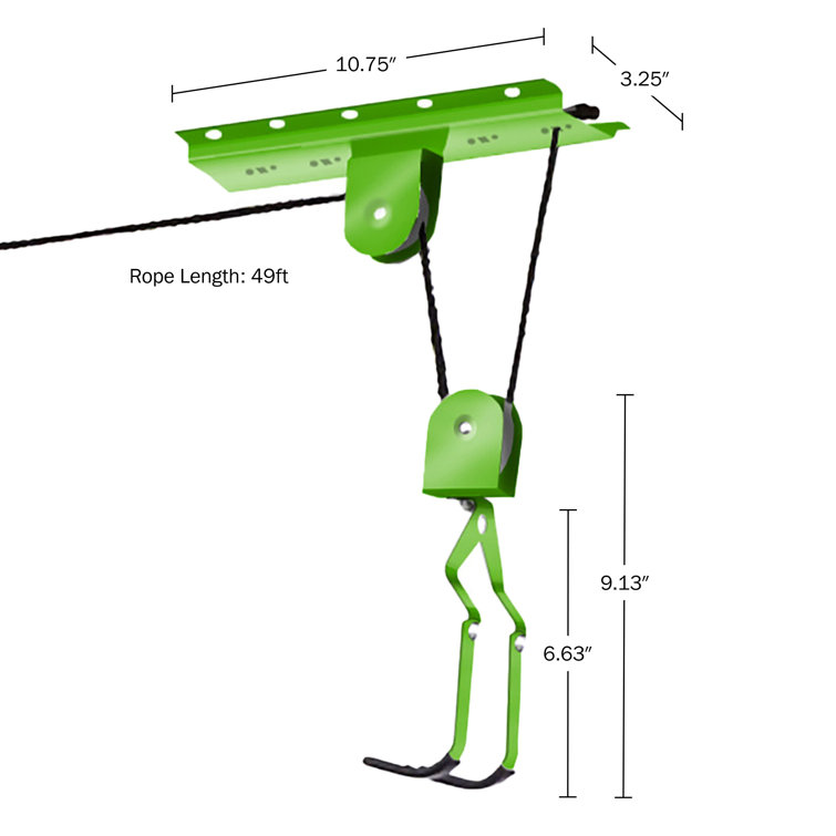 Heavy Duty Black Steel Ceiling Mount Bike Storage System