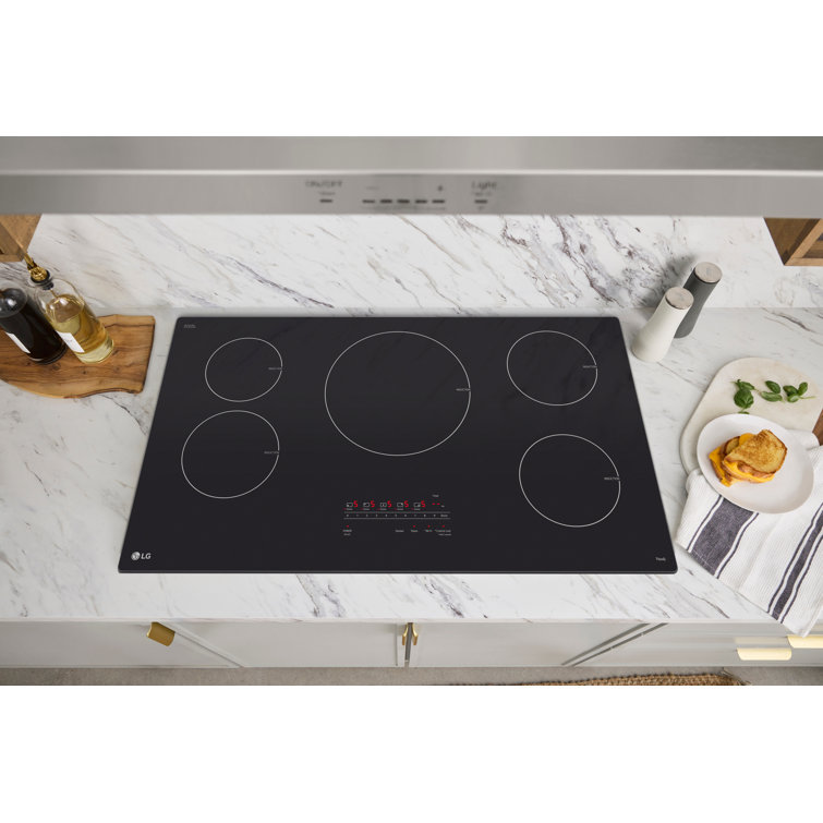 LG 36" Black Ceramic 5-Burner Induction Cooktop with Touch Control