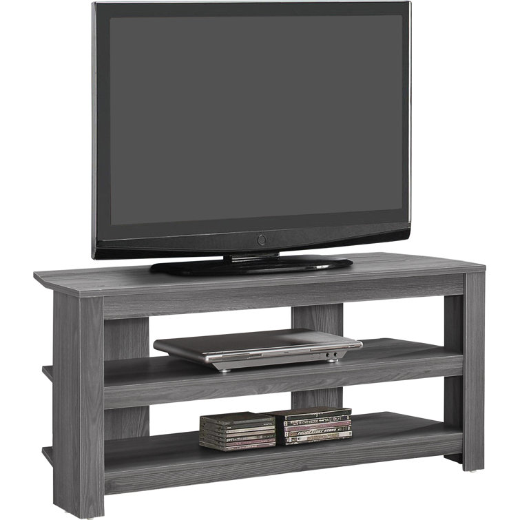 Gray Corner TV Stand with Open Shelves for 42" TVs