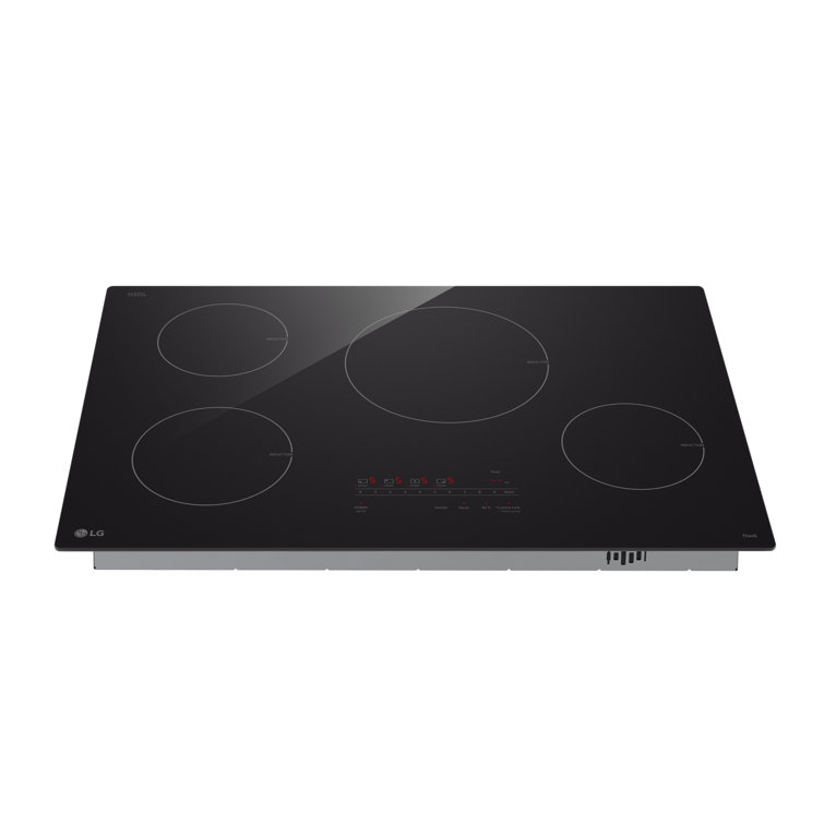 LG 30" Black Ceramic 4-Burner Induction Cooktop with Touch Control