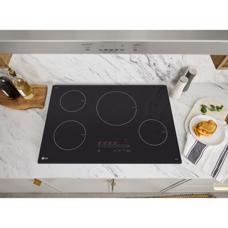 LG 30" Black Ceramic 4-Burner Induction Cooktop with Touch Control