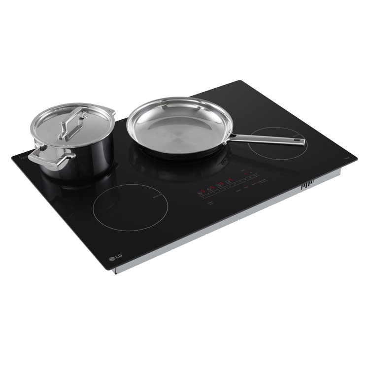LG 30" Black Ceramic 4-Burner Induction Cooktop with Touch Control