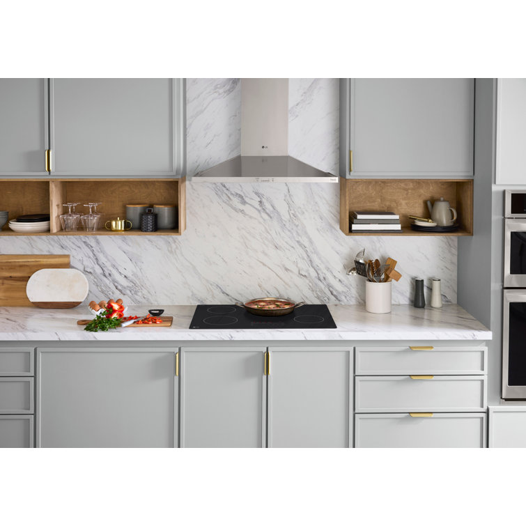 LG 30" Black Ceramic 4-Burner Induction Cooktop with Touch Control