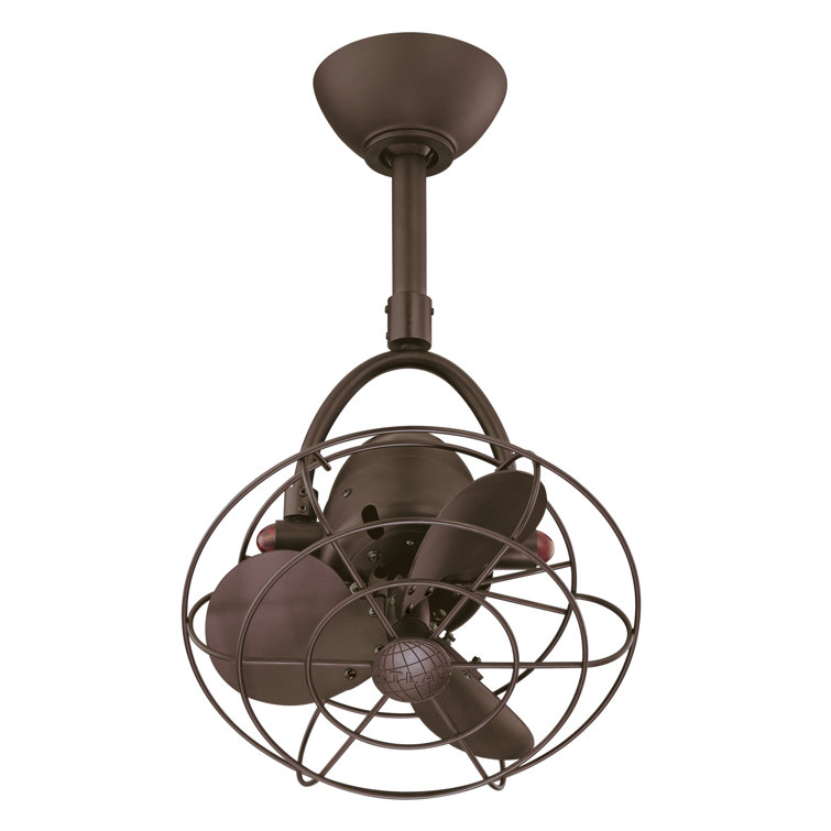 Diane 13'' Textured Bronze Steel Ceiling Fan with Remote Control