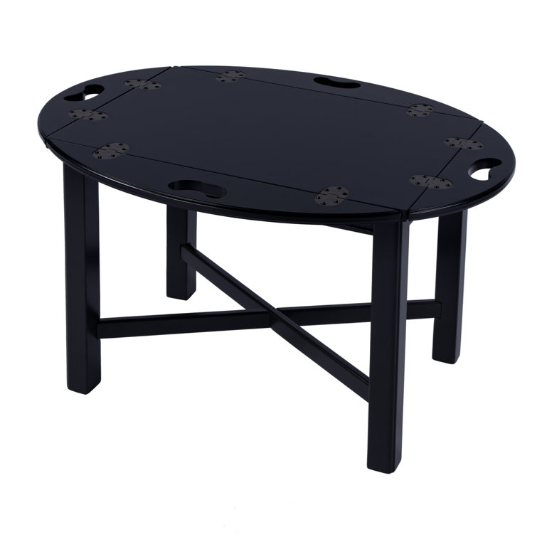 Black Licorice Round Poplar Wood End Table