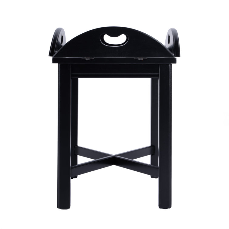 Black Licorice Round Poplar Wood End Table