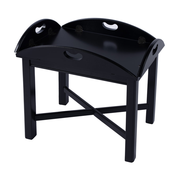 Black Licorice Round Poplar Wood End Table