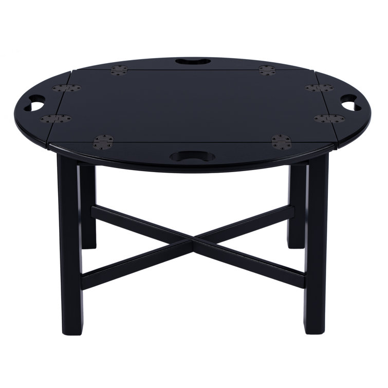 Black Licorice Round Poplar Wood End Table