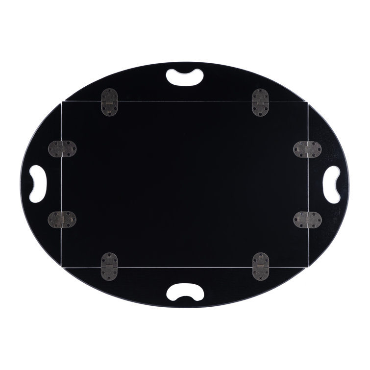 Black Licorice Round Poplar Wood End Table