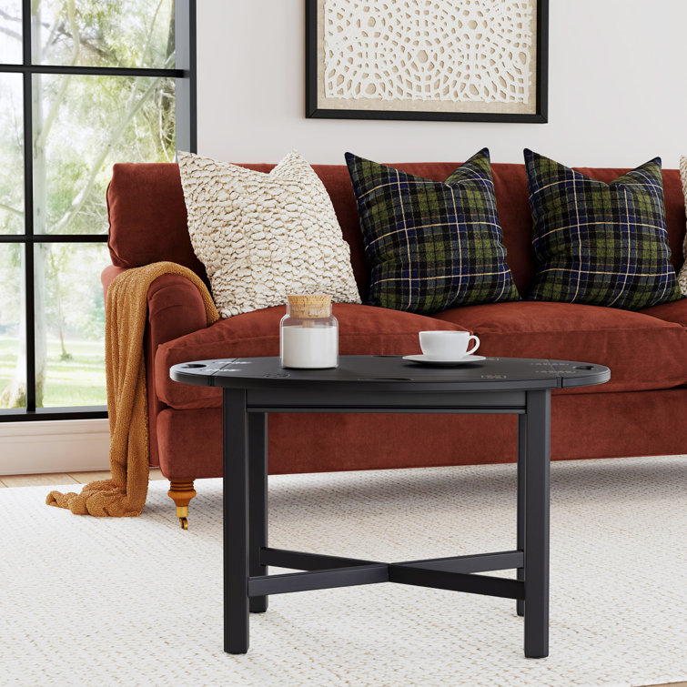 Black Licorice Round Poplar Wood End Table