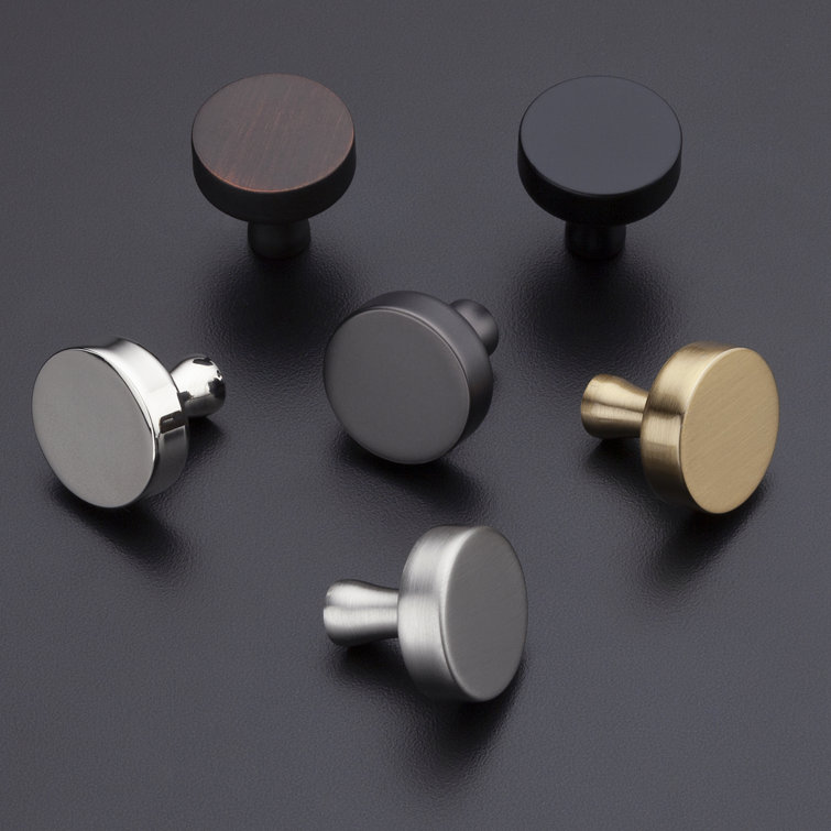 Satin Brass 1-1/8" Round Modern Cabinet Knob