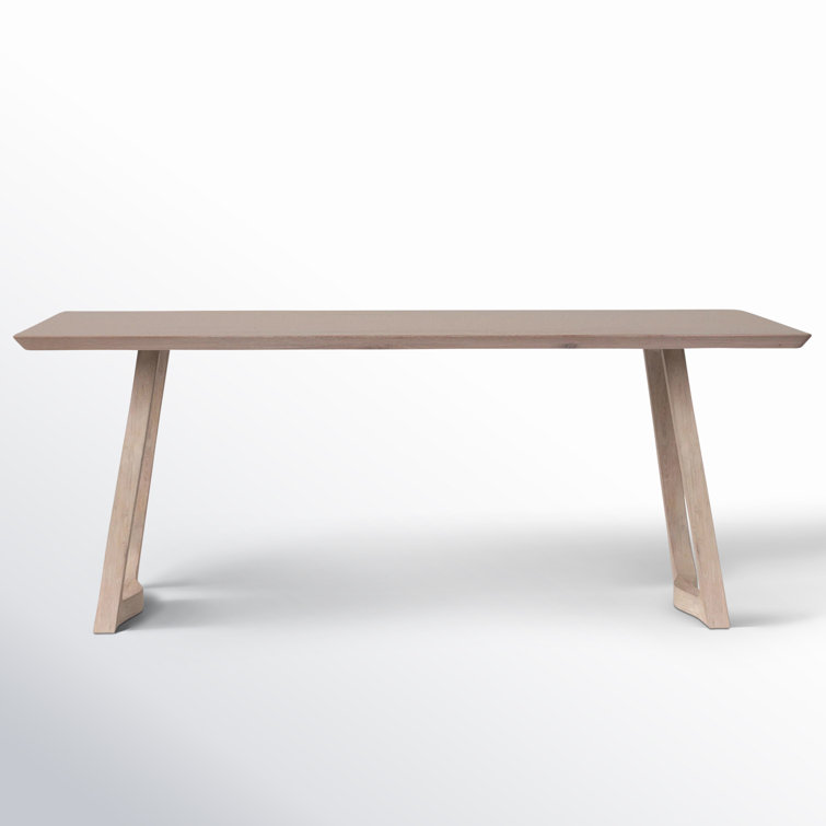 White Wash Solid Oak Rectangular Dining Table for Eight