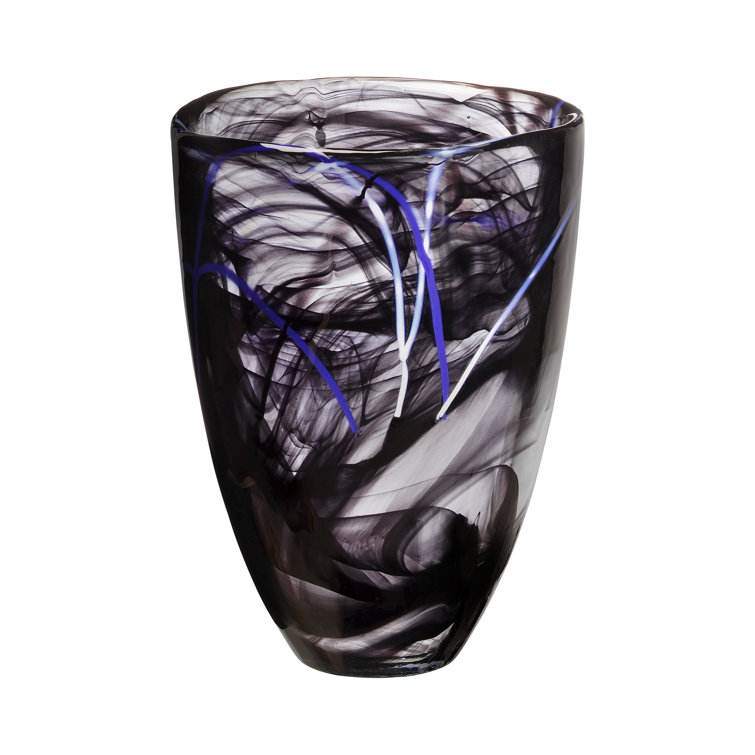 Elegant Trumpet-Shaped Black Glass Decorative Table Vase