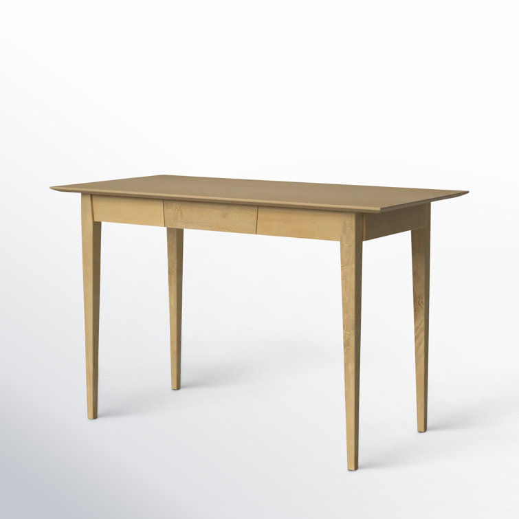 Caelynn 48" Natural Wood Shaker Writing Desk with Drawer
