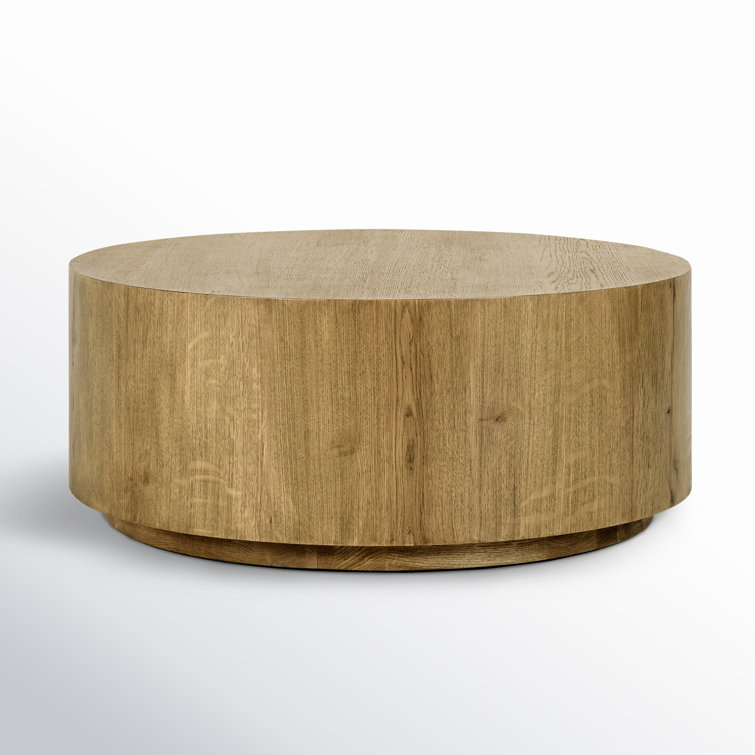 Layne 42" Round Light Brown Oak Coffee Table