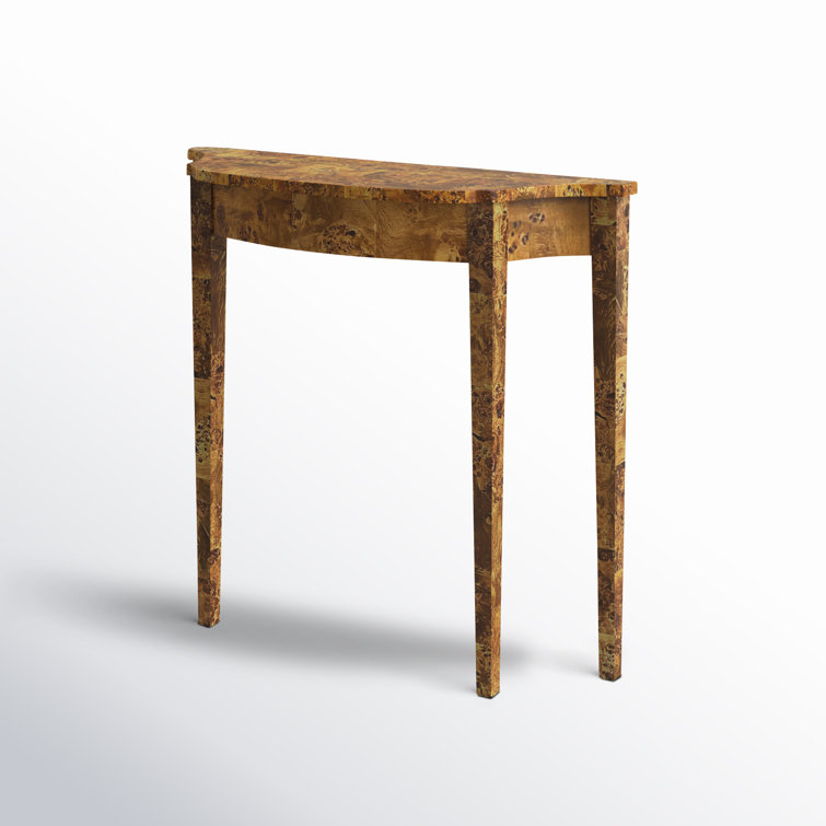 Chester 36" Honey Burl Wood Demilune Console Table